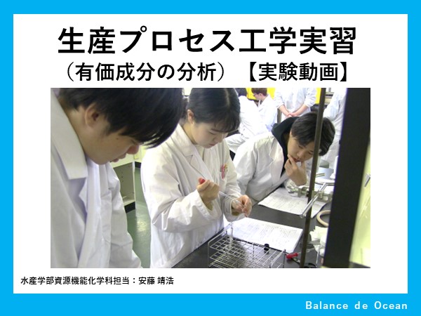 生産プロセス工学実習（有価成分の分析）