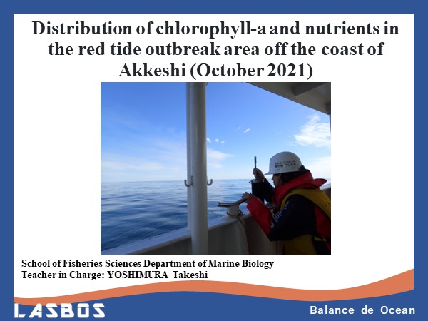 Distribution of chlorophyll-a and nutrients in the red tide outbreak area off the coast of Akkeshi (October 2021)