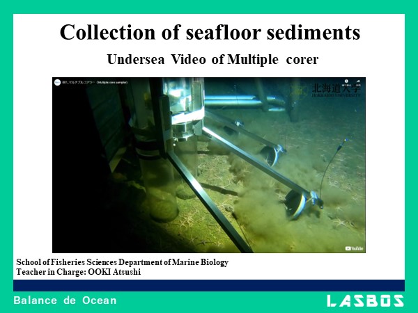 Collection of seafloor sediments
 Undersea Video of Multiple corer
