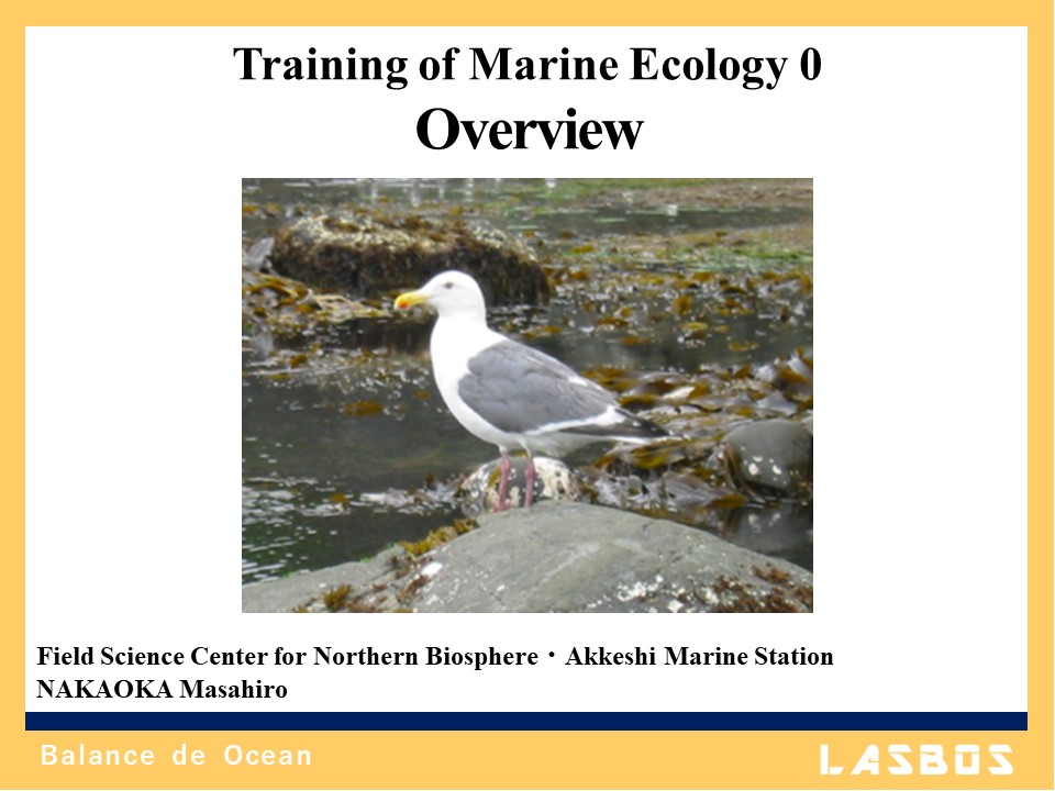 Training of Marine Ecology 0: Overview