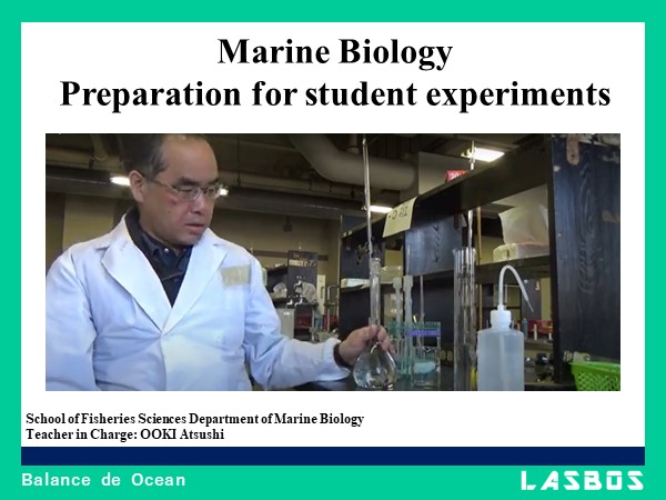 Marine Biology・Preparation for student experiments