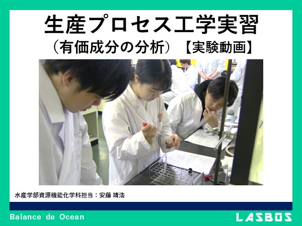 生産プロセス工学実習（有価成分の分析）