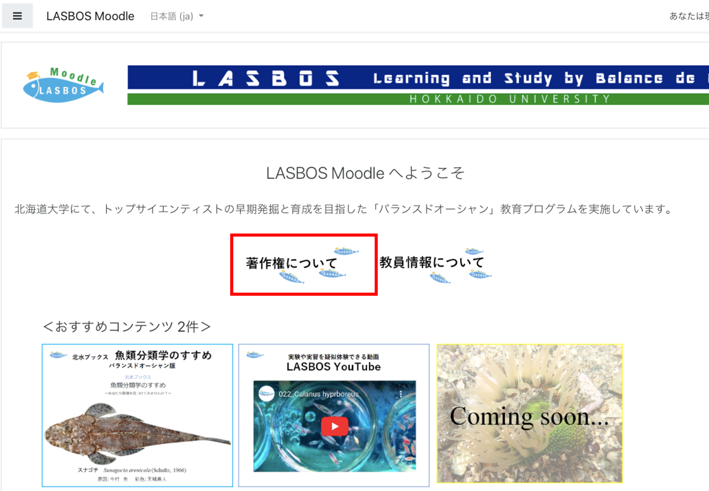 コース Lasbos Moodleの著作権処理